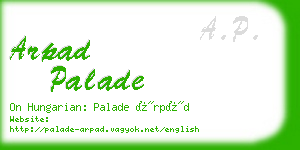 arpad palade business card